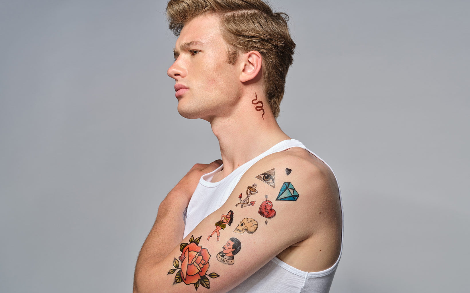 Amazoncom  Temporary Tattoos For Men Guys Boys  Teens  Fake Half Arm  Tattoos Sleeves For Arms Shoulders Chest Back Legs Cross Skull Owl Clock  Scorpion Rose Realistic Waterproof Transfers 8