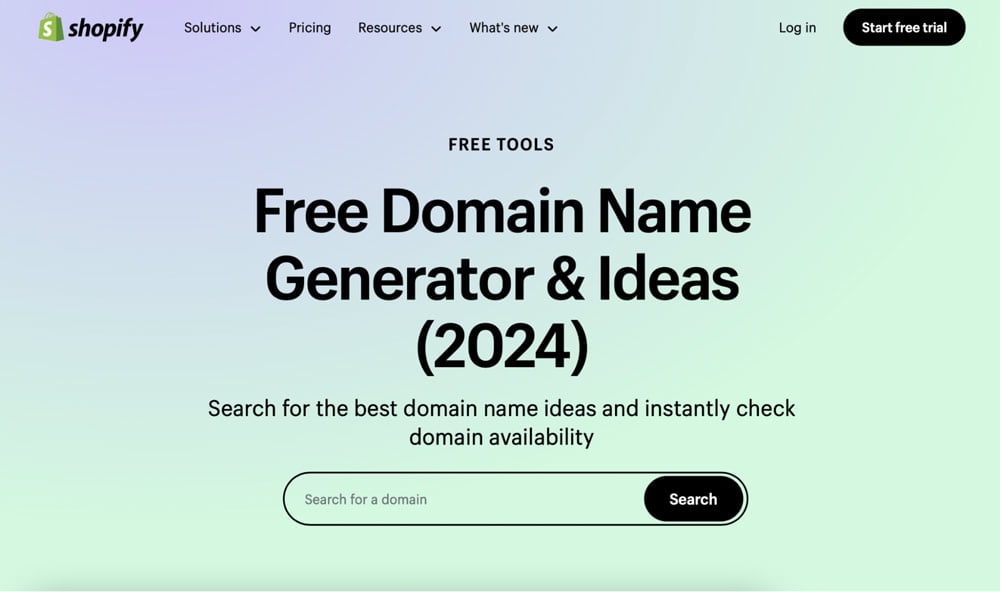 Shopify's domain name generator